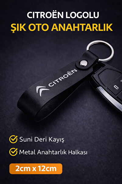 DOCCES Μπρελόκ από μαύρο συνθετικό δέρμα με τυπωμένο λογότυπο Citroen