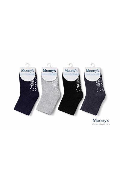 Moonys Socks Collection Boys' Anti-Slip Towel Socks Set - 4-Piece Set with An...