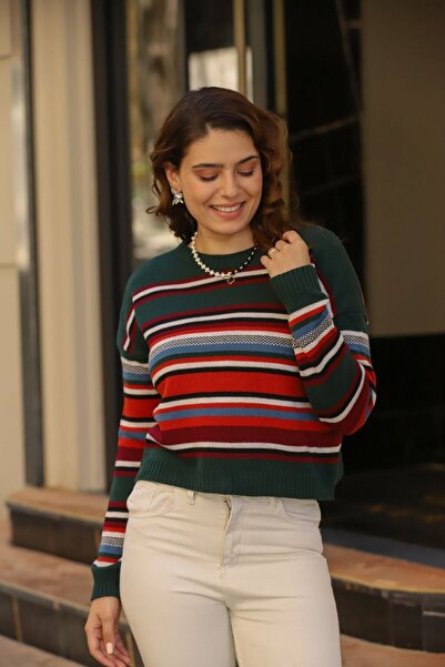 franky B Women's Striped Seasonal Sweater