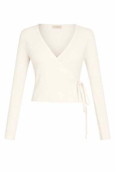 AQUELLA Ecru Double-Breasted Cardigan