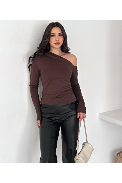 Noa&Noa Boat Neck Blouse with Gathered Shoulder Detail