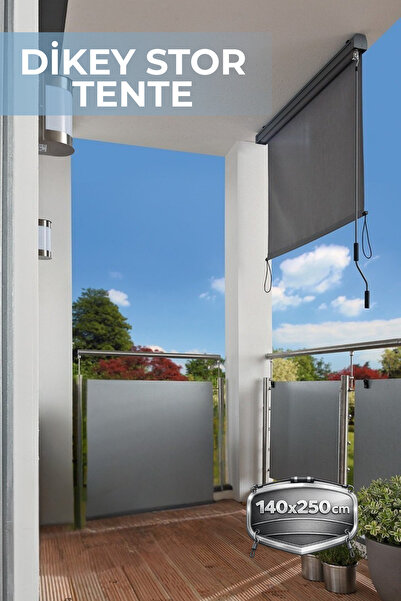 homenter Balkon Gölgelendirme Dikey Stor Tente | Duvar & Tavan Montajlı | 140...