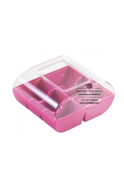 Decoratiuni Dulci Suport cu baza fucsia pentru 6 macarons | macado