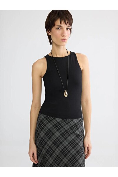 LC Waikiki Black Crew Neck Women's Tank Top (S6)