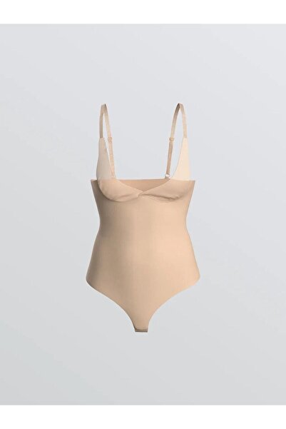 LC Waikiki Pink Heart Collar Strap Women's Corset Bodysuit (S6)