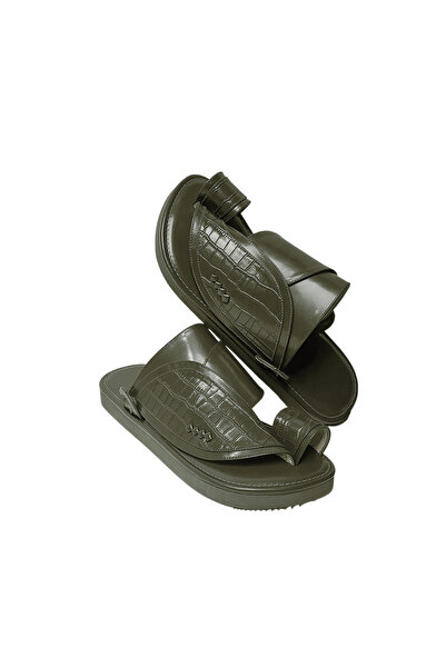 chic najd Oriental olive-colored shoes with a crocodile pattern, size 42