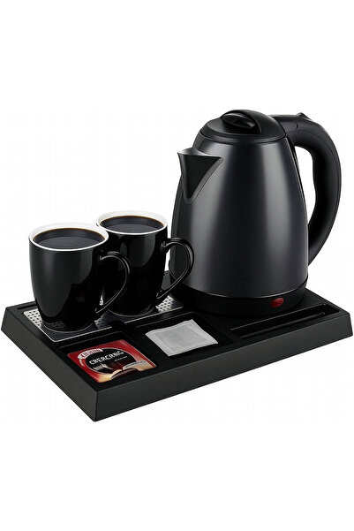 TOSCANA U 1.8L 1500W Electric Kettle with Deluxe Serving Base and Two Ceramic...