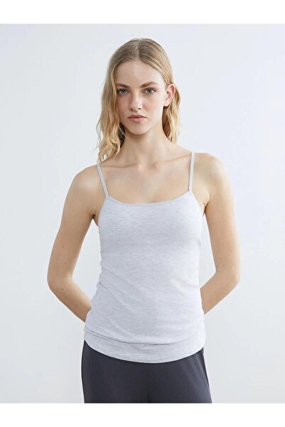 LC Waikiki White U-Neck Strap Women's Covered Tank Top (S6)