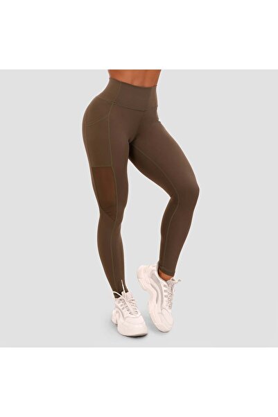 GymBeam Colanți cu plasă pentru femei, măsliniu