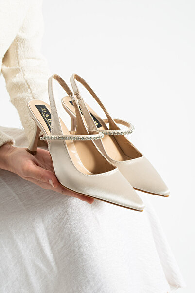 dabab shoes Vina Women's Beige Pointed Toe 7 cm Thin Heeled Classic Evening D...