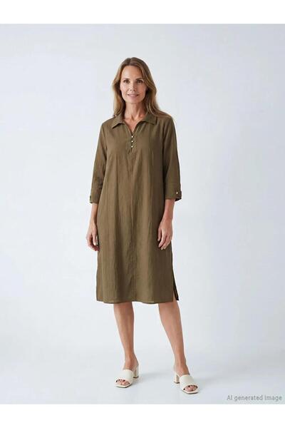 LC Waikiki Γιακάς πουκαμίσου Με υφή Φόρεμα (S6)