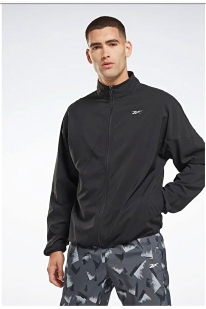Reebok Black Woven Running Windbreaker Jacket