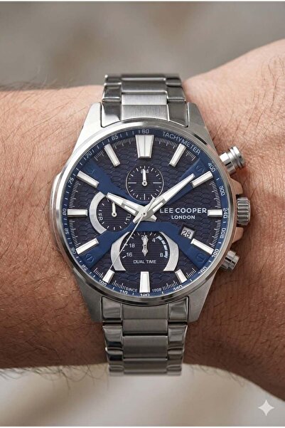 Lee Cooper Multifunction Men's Wristwatch |   46 mm Steel Case, Navy Blue Dia...