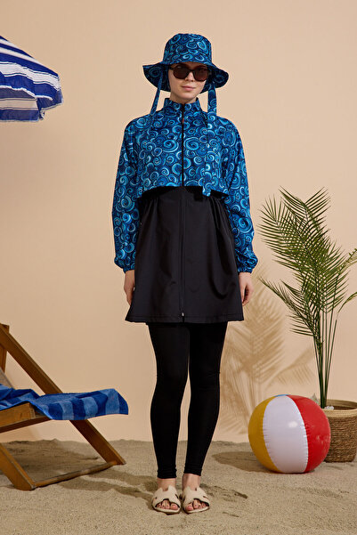 GAVLİA Women's Hijab Swimsuit 5-Piece Set - Full Coverage with Zipper..