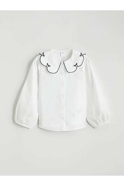 LC Waikiki Дитяча сорочка з коміром-стійкою для дівчаток з попліну (S6)