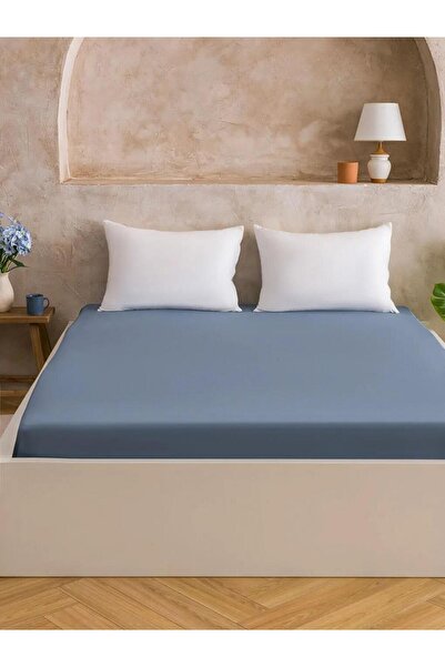 LC Waikiki ملاءة سرير مطاطية مزدوجة من إنديجو (S6)