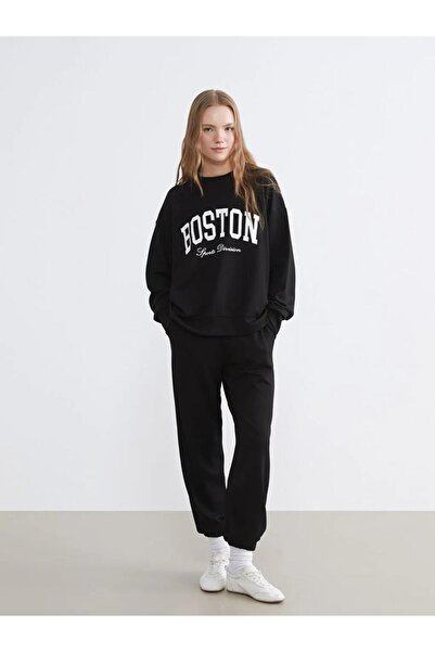 LC Waikiki Black Soft Touch Women's Jogger Sweatpants (S6)