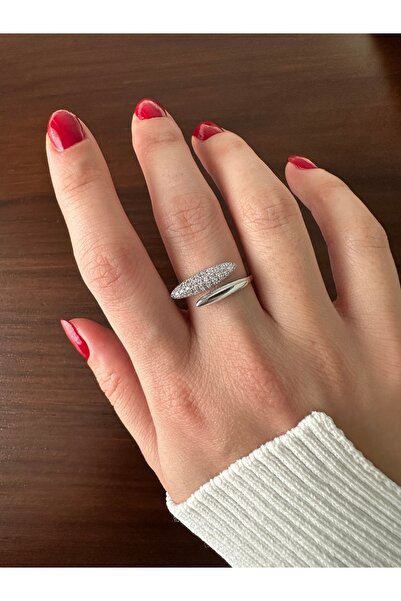 ringbox Silver Color Stone Parallel Ring