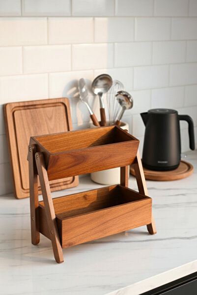 Suo Home Rustica 2-Tier Acacia Stand / Presentation Stand / Multi-Purpose Org...