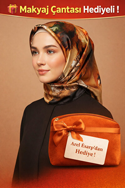 Levidor 90X90 Silk-Look Black - Beige - Brown Colored Scarf – Non-Slip Twill ...