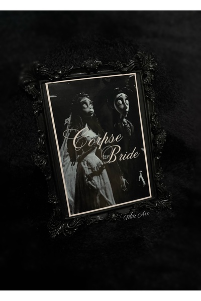 Milo Art El Yapımı Corpse Bride Temalı Viktoryan Stil Beton Çerçeve Ölü Gelin...