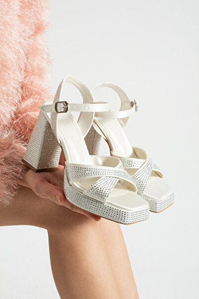 dabab shoes Lumera Women's Stoned 11cm Platform Heeled Cross-Strapped Evening...