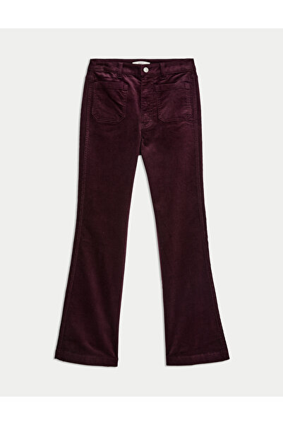 Marks & Spencer Pamuk Karışımlı Kadife Flare Pantolon