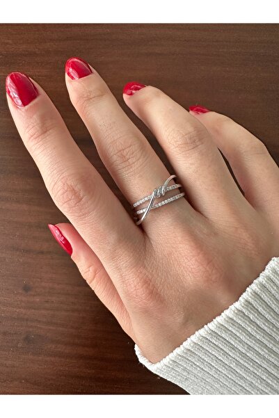 ringbox Silver Colored Stone Wire Wrap Ring