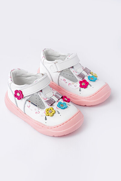 lina step Sandale pentru fetițe, din piele naturală, cu talpă ortopedică și v...