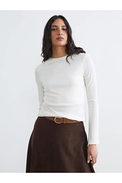 LC Waikiki بدلة نسائية من القطن المضلع باللون البني (S6)