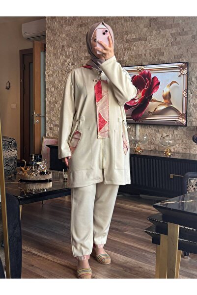 MİMİ Luxury Wear Hijab Tracksuit Set Zippered Double Set