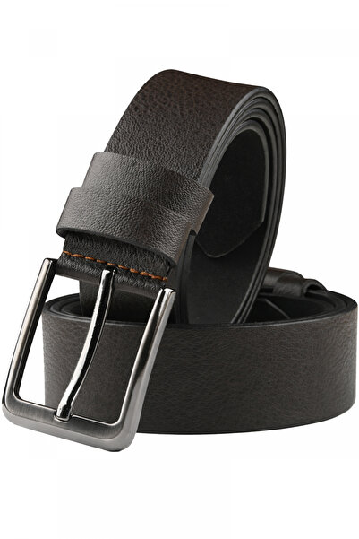 DeepSEA Men's Dark Brown Slim Classic Faux Leather Belt – Casual and Stylish ...
