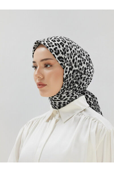 MONJER Kadın Pamuklu Leopar Desenli Şal