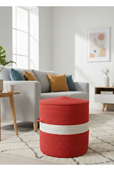 HomeTurko Loft Modern Yumuşak Jüt Puf Dekoratif El Örmesi Silindir Tabure ve ...