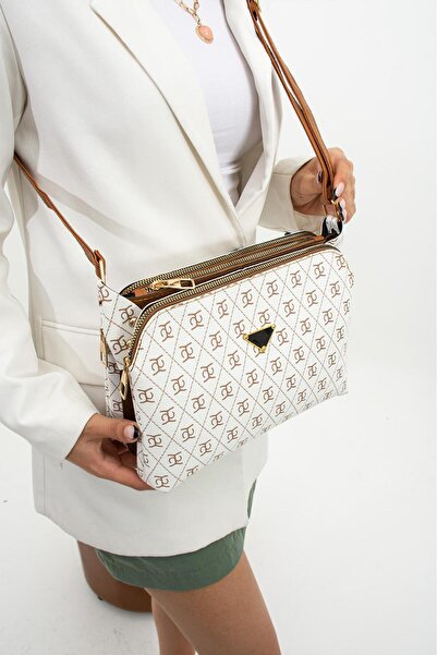 mugalas Three-Compartment Garnelii Patterned Adjustable Long Strap Women's Sh...