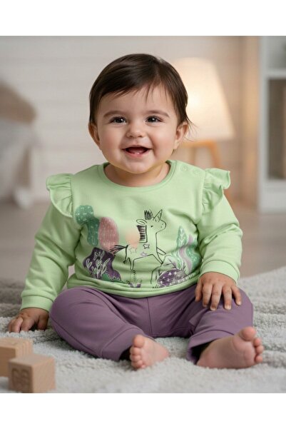 Ege Bebek Baby Girl, Unicorn Printed, Seasonal Stylish Baby Set for 6-36 Mont...