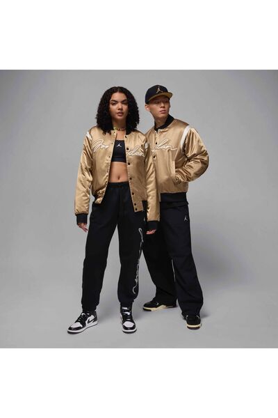 Nike Jordan Mvp Varsity Jacket Unisex Gold - Black College Jacket / Hf9297-257