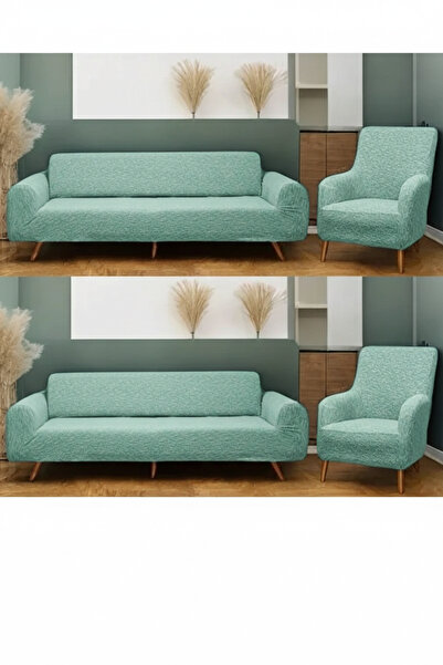 Uy Style Jacquard Elastic Sofa Cover Set 3+2+1+1 Stick Patterned Flexible Min...