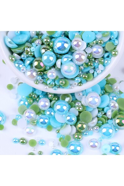 Choice13 3-10mm 10g Mix 4 Mix Color AB Half Round ABS Beads Pearl Flatback Be...