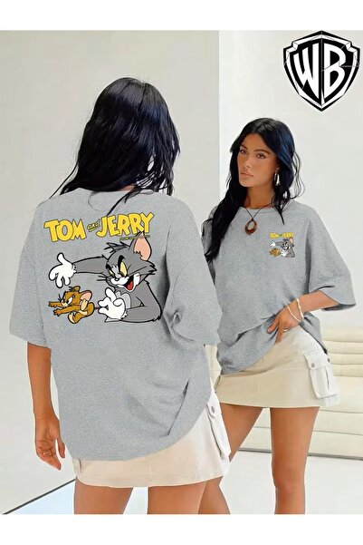 oneagılyazı "Tom and Jerry" Classic Interactive Printed T-Shirt, Creative Fro...