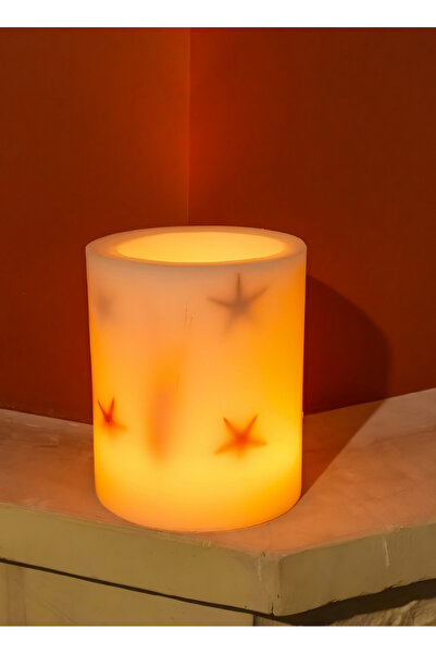 Luz&Brillante Büyük Bitmeyen Fener Mum 15 cm boy 13 cm çap