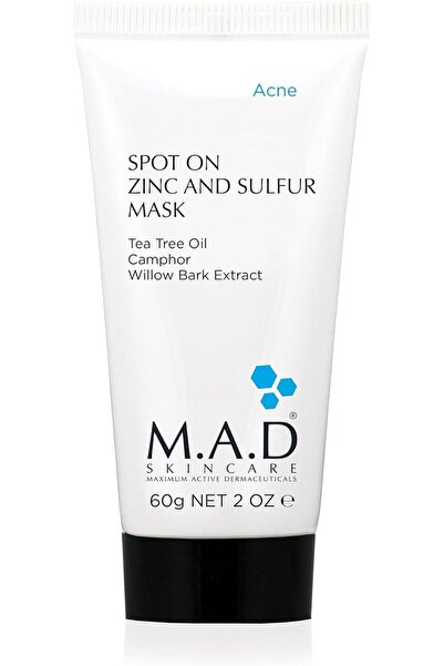 M.A.D Skincare Spot On Zinc And Sulfur Mask - For Acne Prone Skin 2 oz.