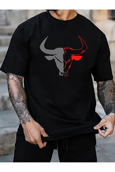 oneagılyazı Men's Casual T-Shirt - Breathable Crew Neck, Chicago Bulls Graphi...