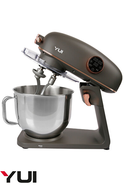 ozbience Gri/Gold Stand Mikser 1800W, 8L Kapasiteli, Dayanıklı Döküm Metal Gövde