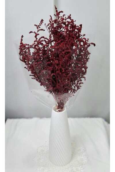 Birlik Tatarika Bordo Renk Kuru Çiçek 40-45 cm - Dekoratif