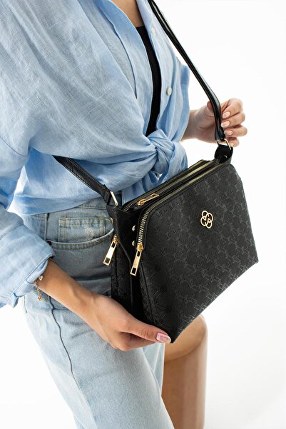 mugalas Black Three-Compartment Stylish Special Edition Adjustable Long Strap...