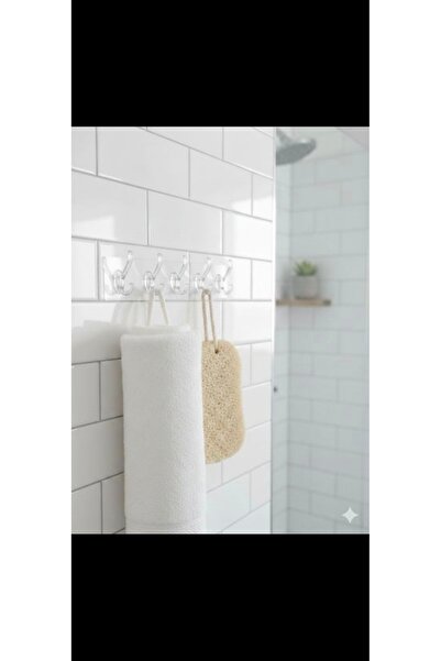 Mako 2 adet şefaf duvara yapışan 5 li askılık