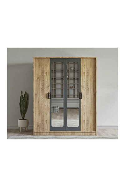 FUHO Yasmin Gardırop Atlantik Çam-Antrasit