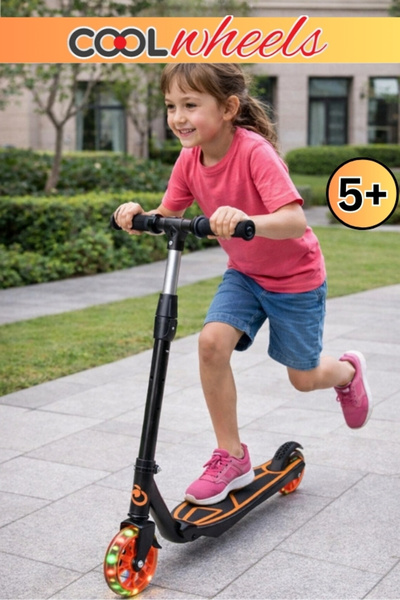 TOHA COOLWHEELS Led Işıklı Neon Scooter 5+ Yaş | 2 Tekerlekli, Ayak Frenli Ço...