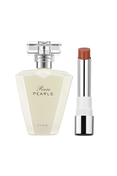 AVON Rare Pearls perfume package set w Nude lipstick Anew Revival Lipstick in...